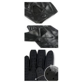 SURAWIL Mens Leather Driving Gloves Touchscreen, Unlined Thin Leather Driving Gloves, Black, XL SUM06US-T