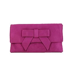 LONI Cute Faux Suede Clutch Shoulder Bow Bag