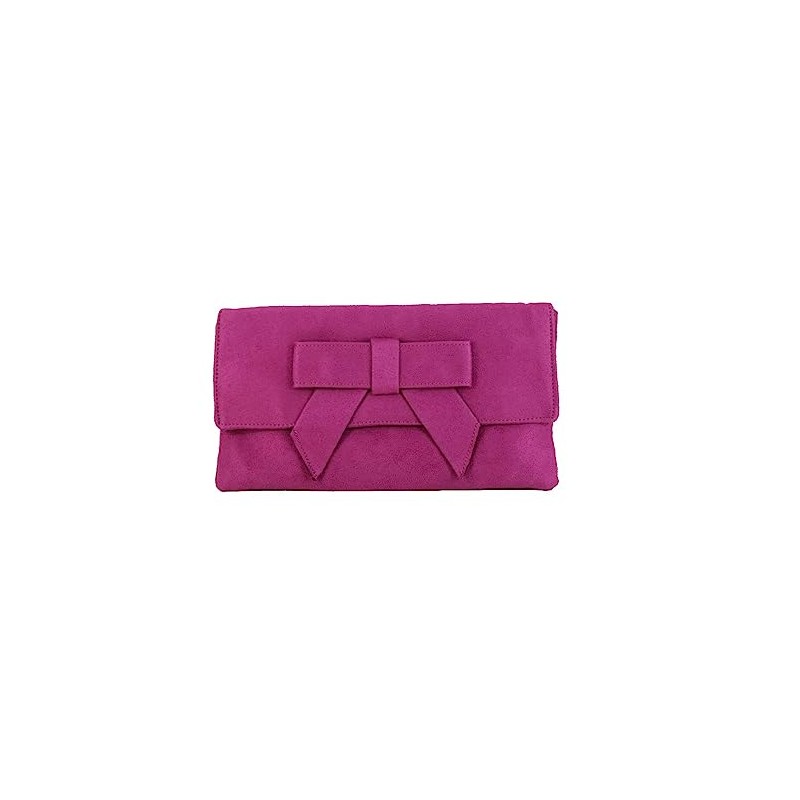 LONI Cute Faux Suede Clutch Shoulder Bow Bag