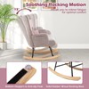 Giantex Rocking Chair Nursery, Teddy Upholstered Glider Rocker w/Ergonomic High