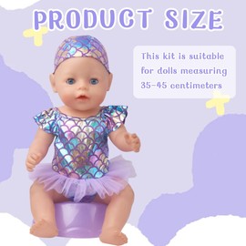 HAMKU Doll Accessories, Dolls Accessories, Swimming Set for Dolls, Bathing Fun on Hot Summer Days, Purple, 1 Set, bronze