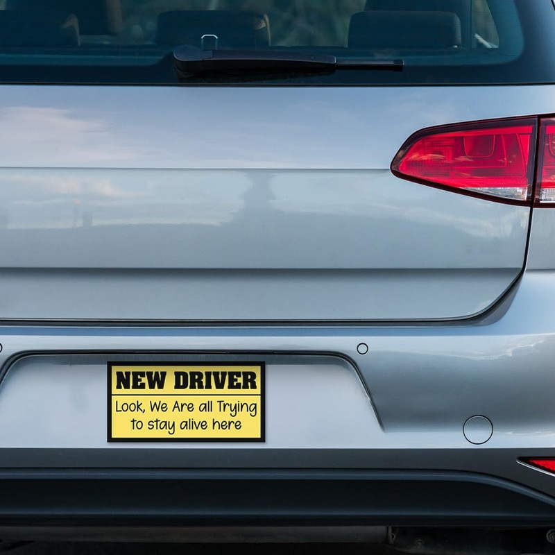 BAVAHA Caution New Driver Sticker for Car Trying to Stay
