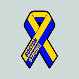 Boston Strong Ribbon - Color Sticker - Decal - Diecut - Mass Marathon Remember Run - 1.25x1.96