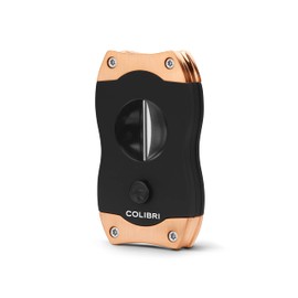 Colibri V-Cut Zigarrenschneider | Schwarz Mit Roségoldakzenten | Federauslöser | Tiefer 7mm V-Schnitt | Bis zu 60+ Ringmaß-Zigarren | Ergonomisches Design