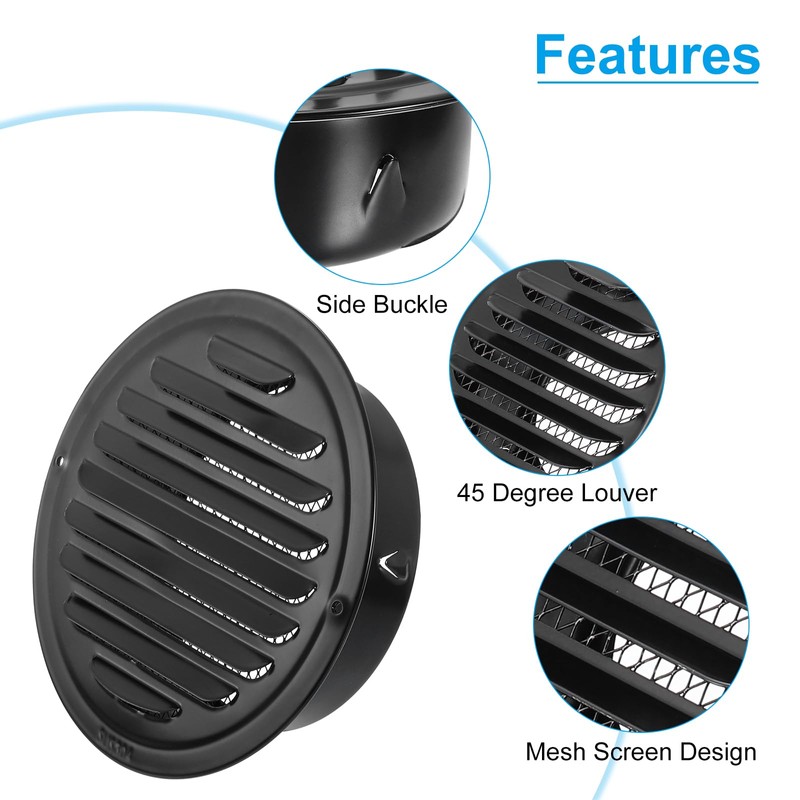PATIKIL 6" Round Air Vent Cover, 2pcs 304 Stainless Steel