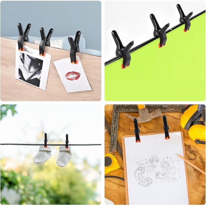 UTEBIT Clips, Strong, 4-Inch, Universal Clamps, Set of 6, Photography