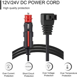 Tomatosd DC Power Cord Power Cable 11.5 ft Length 12V/24V for Car Refrigerator Car Fridge Freezer Compatible with Alpicool, Bodega, Euhomy, BougeRV, ARB, Dometic, ICECO, Setpower, JoyTutus