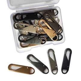 12 PCS Zipper Pull Replacement (Upgraded Metal Spring Design), Detachable Zipper Repair Tabs for Luggage, Backpacks, Jackets, Boots - 4 Colors (Black, Silver, Gold, Gray)