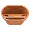 Hanging oval balcony box Lofly Railing terracotta colour