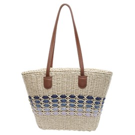 Women’s Tote Bag Straw Beach Shoulder Handbag Fashion Purse 2025 Summer Vacation Travel Woven Top Handle Bag