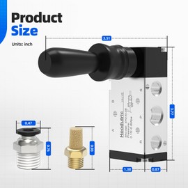 Pneumatic Solenoid Valve, Hoodutric 1/4"NPT 5 Way 3 Position Air Hand Lever Operated Valve Manual Control Push Pull Solenoid Air Valve 4H230-08