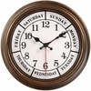 45MinST 12 Inches Retro Wall Clock,Day of The Week Wall