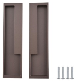 MOROBOR Zinc Alloy Flush Pull Handles, 2pcs Embedded Sliding Door Handle with 4pcs Stainless Steel Flat Head Screws, Modern Simple Door Pull Handle for Sliding Barn Drawer Cupboard Wardrobe (Brown)