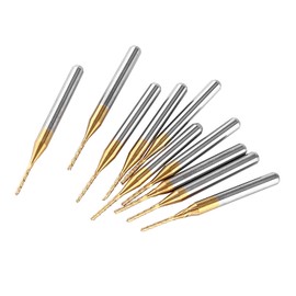 10 Uds. Fresa de Carburo de Tungsteno con Revestimiento de Titanio, Brocas de Grabado, Fresa de 3.175mm X 1mm para Cortador de PCB