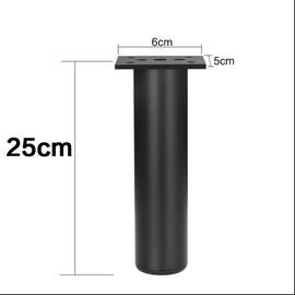 Qrity Aluminium Alloy Furniture Legs, Pack of 4, 250 mm Height Replacement Feet Support Legs for Furniture Table Sofa Bed Desk, Black