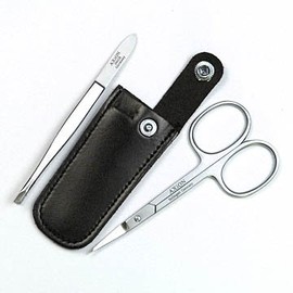 Germany, Solingen Axion akusionguru-mingu Item Set Eyebrow Scissors + urutorafain Tweezing German binding in leather case # slg008036fba