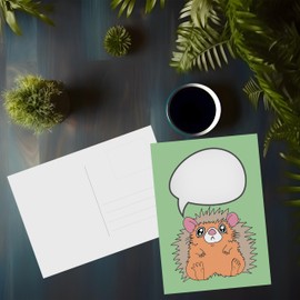 Fun A6 Animal Postcard Pack for Children, Teens & Students - Talking Animal Pack - Customisable Postcard Gifts for Pupils, Teachers, Parents, Kids, 148mm x 105mm Blank DIY Post Cards