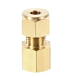 sourcing map Compression Tube Fitting G1/4 Female Thread x 6mm Tube OD Straight Coupling Adapter Brass