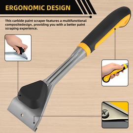 Premium Ergonomic Carbide Scraper,2-1/2" Paint Scraper Tool for Wood,scraper knife,Caulk Remover Tool, Removing Varnish, Paint, Glue, Resin, Dry Glaze, Stains, Putty, Scratch.