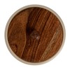 Creative Co-Op, Ivory Stoneware Canister with Acacia Wood Lid, Color