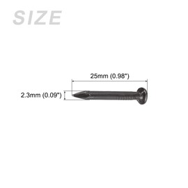 METALLIXITY Wall Cement Nails (2.3 x 25 mm) Pack of 200 Carbon Steel Hardware Nails - for Home Maintenance Crafts Woodworking Black