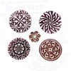 Royal Kraft Paper Printing Stamps Trendy Round Floral Design Wood