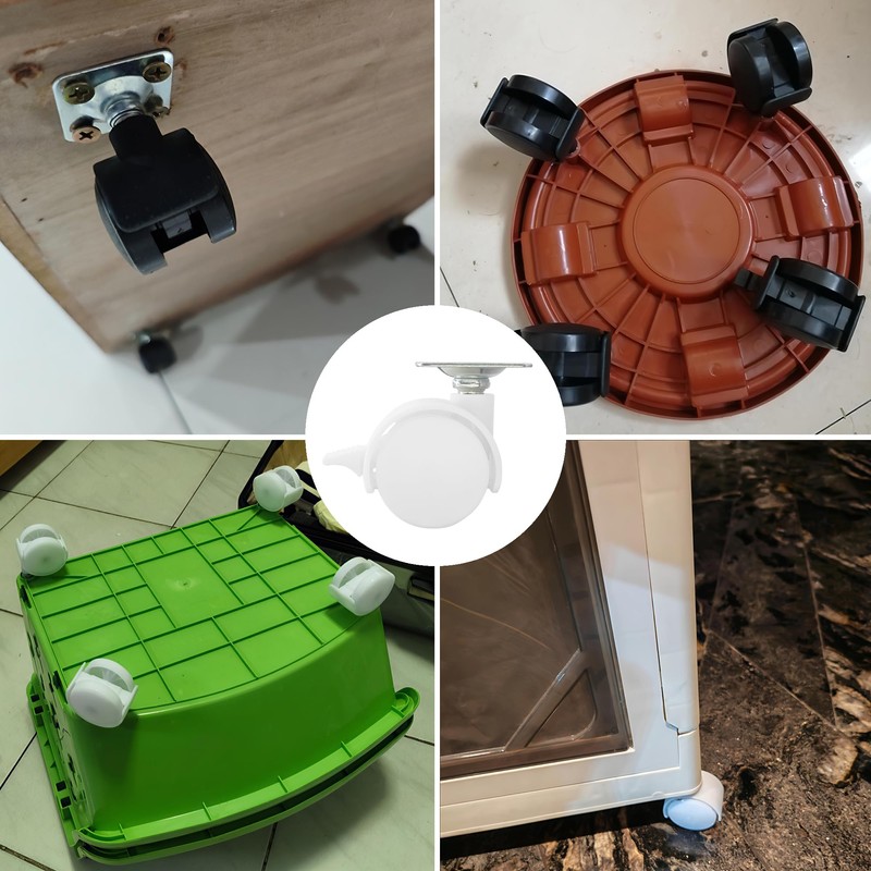 8 PCS Universal Swivel Casters with Brakes – 360° Rotating