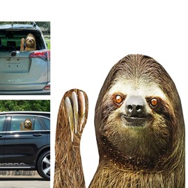 Toogod Sloth Automotive Decals Car Window Cling Funny Car Sticker Animal Window Decal for Vehicles
