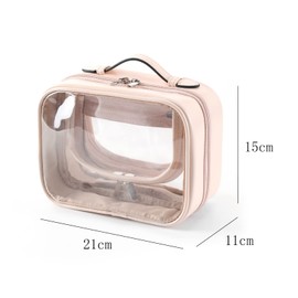 Lychii TSA Approved Toiletry Bag, Clear Travel Bag for Liquids Toiletries, Makeup Cosmetic Bag Organizer, Carry on Travel Accessories Essentials, Beige