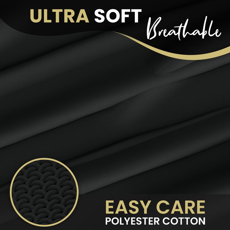 HOME ACE Black Flat Sheet King Size 254CM x 274CM,