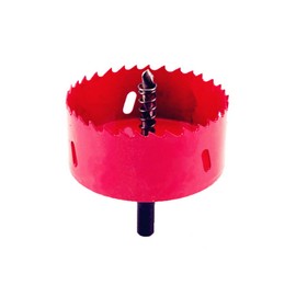 M42 HSS Bi-Metal Hole Saw with Hex Adapter and Pilot Drill for Wood, Iron, Sheet Metal, Pipe, Plastic, Red
