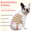 Dog Diaper Suspenders Female Striped Sanitary Pantie with Adjustable Suspenders,