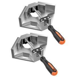 Housolution Right Angle Clamp, [2 PACK] Single Handle 90° Aluminum Alloy Corner Clamp, Clamps for Woodworking Adjustable Swing Jaw, Woodworking Tools Photo Frame Vise Holder, Gifts for Men Dad
