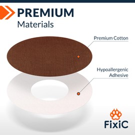 Fixic Freestyle Adhesive Patch 25 PCS – Good for Libre 1, 2, 3 & Plus – Enlite – Guardian – NO Glue in The Center of The Patch – Pre-Cut Back Paper – Long Fixation for Your Sensor! (Coffee)