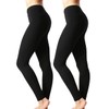 Zenana Outfitters Women's Full Length Cotton Solid Legging, 2pack-blk-blk, Small