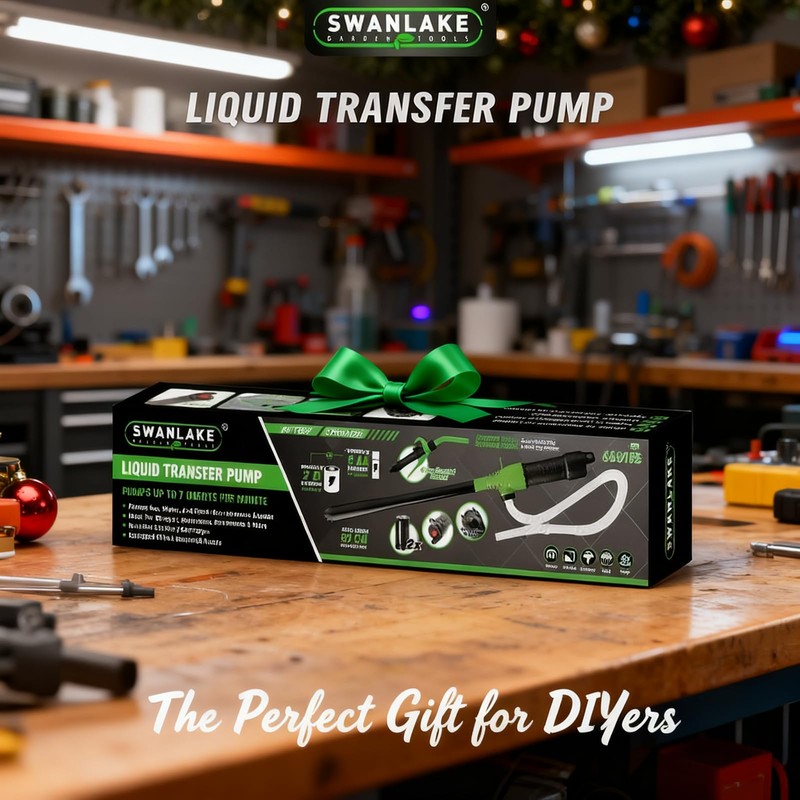 SWANLAKE Portable Battery Powered Fuel Transfer Pump, 2.4 GPM Liquid