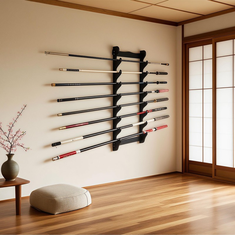 awagas 8 Tier Sword Holder Wall Mount, Display Sword Rack