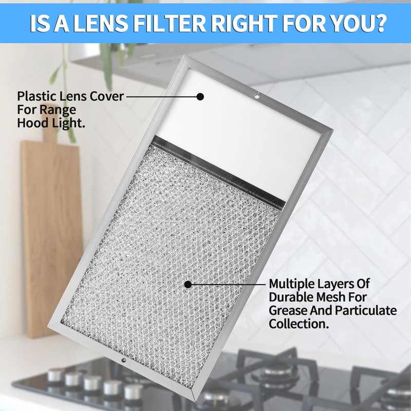 Range hood Filter with Light Lens Replacement for Broan R610027