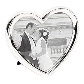 Haysom Interiors Contemporary Silver Plated Heart Shaped Photo Frame Holds a 4" x 4" Photograph