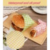 Food Grade Wrap Paper Greaseproof Sandwich Wrap Paper,100Pcs Checkered Baking