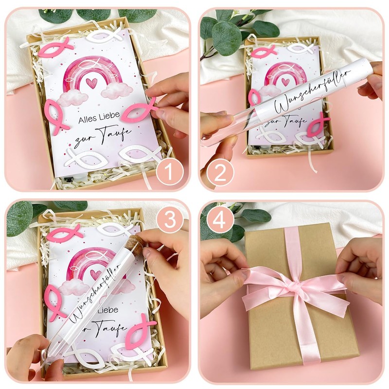 Money Gift Packaging with Pink Fairy Lights