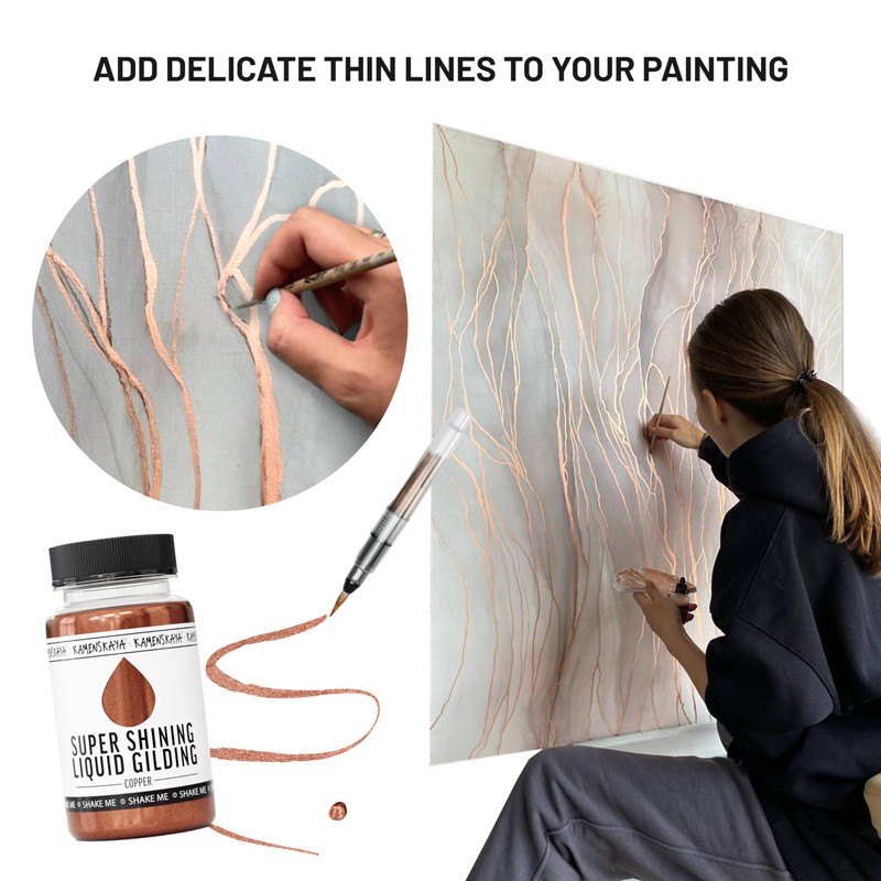 KAMENSKAYA Liquid Gold Leaf Paint - Alcohol Based Fast Drying