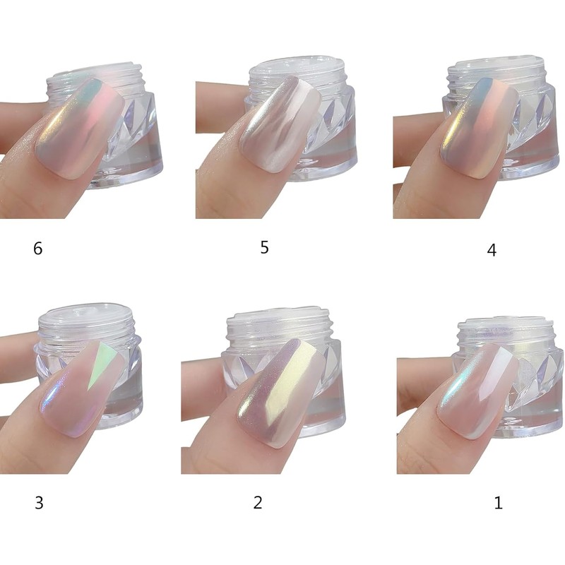Polvo para uñas plateado efecto metálico fino VOCUE