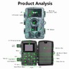 2.7K 60MP WiFi Trail Camera Night Vision Waterproof Hunting Camera