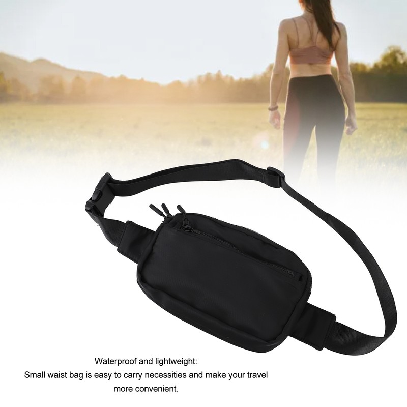 Waist Bag Double Layer Large Capacity Adjustable Strap Waterproof Nylon