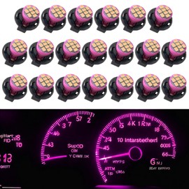 194 LED Bulbs 168 175 2825 W5W T10 8-SMD Chipsets Pink/Purple for Car Dash Instrument LED Light Bulbs with Twist Lock Socket, Bright Panel Gauge Cluster Dashboard LED Light Bulbs, Pack of 20