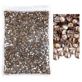 Blinginbox Flatback Rhinestones Bulk,14400pcs Crystal Round Loose Gemstones Glass Rhinestones for Crafts Makeup Nail Art Clothes Shoes DIY Decorations(SS16,3.8-4.0mm,Golden Champagne)