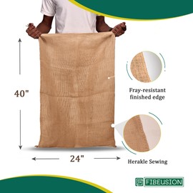 Heavy Duty Reusable Burlap Sacks 24" X 40" – Perfect Sack Race Bags for Adults and Kids, Outdoor Lawn Games, Vegetable Storage & Gardening - Holds Up to 50lbs – Potato Sacks Set of 6
