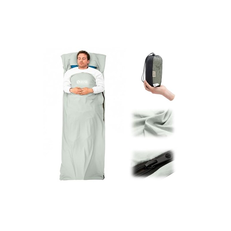 Ultralight Travel Sleeping Bag Liner - Soft, Breathable & Compact
