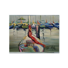 Caroline's Treasures JMK1056PLMT Lasalle Sailboats Fabric Placemat Washable Placemat Dinner Table Decor No Ironing Linen Look